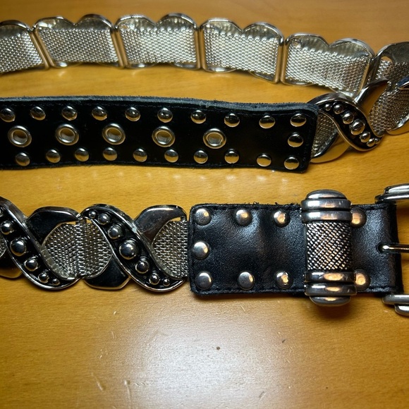 Vintage Nanni genuine leather “xxx” studded chainmail belt 27”-31” - Picture 4 of 16
